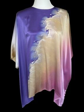 Hand Painted Silk Tunic with Matching Shawl